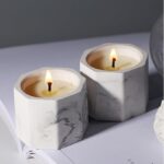 Chic Marble Geometric Scented Candle in Gypsum Holder